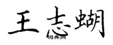 丁谦王志蝴楷书个性签名怎么写