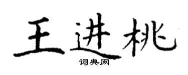 丁谦王进桃楷书个性签名怎么写