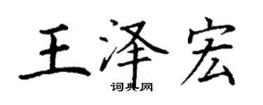 丁谦王泽宏楷书个性签名怎么写