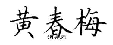 丁谦黄春梅楷书个性签名怎么写