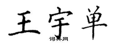 丁谦王宇单楷书个性签名怎么写