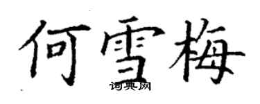 丁谦何雪梅楷书个性签名怎么写