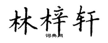 丁谦林梓轩楷书个性签名怎么写