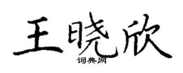 丁谦王晓欣楷书个性签名怎么写