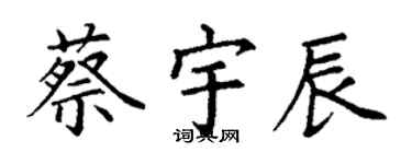 丁谦蔡宇辰楷书个性签名怎么写