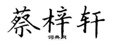 丁谦蔡梓轩楷书个性签名怎么写