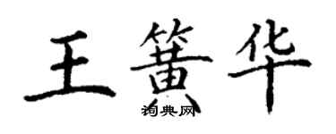 丁谦王簧华楷书个性签名怎么写