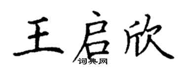 丁谦王启欣楷书个性签名怎么写