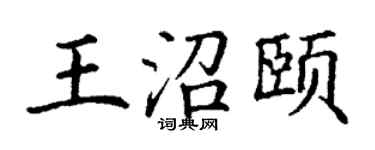 丁谦王沼颐楷书个性签名怎么写