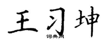 丁谦王习坤楷书个性签名怎么写