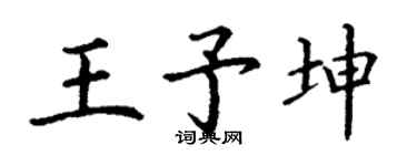 丁谦王予坤楷书个性签名怎么写