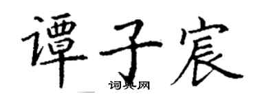 丁谦谭子宸楷书个性签名怎么写