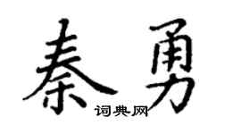丁谦秦勇楷书个性签名怎么写