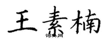 丁谦王素楠楷书个性签名怎么写