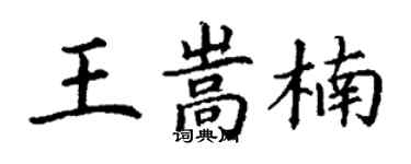 丁谦王嵩楠楷书个性签名怎么写
