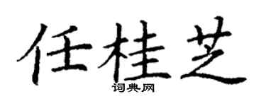 丁谦任桂芝楷书个性签名怎么写