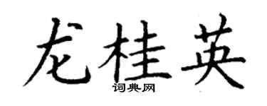 丁谦龙桂英楷书个性签名怎么写