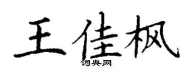 丁谦王佳枫楷书个性签名怎么写