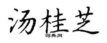 丁谦汤桂芝楷书个性签名怎么写