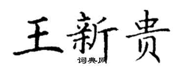 丁谦王新贵楷书个性签名怎么写