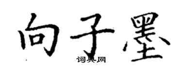 丁谦向子墨楷书个性签名怎么写
