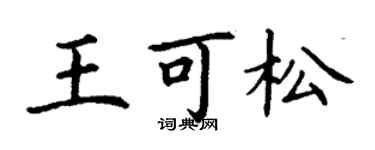 丁谦王可松楷书个性签名怎么写