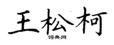 丁谦王松柯楷书个性签名怎么写