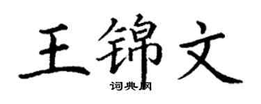 丁谦王锦文楷书个性签名怎么写