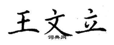 丁谦王文立楷书个性签名怎么写