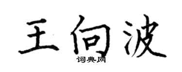 何伯昌王向波楷书个性签名怎么写