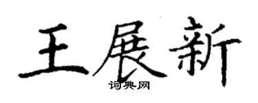 丁谦王展新楷书个性签名怎么写