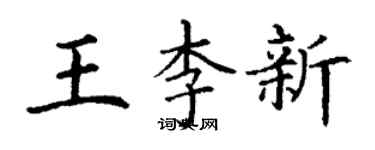丁谦王李新楷书个性签名怎么写