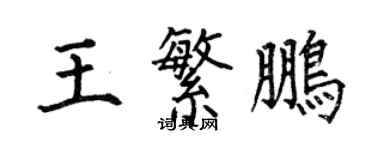 何伯昌王繁鹏楷书个性签名怎么写