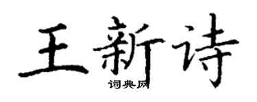 丁谦王新诗楷书个性签名怎么写