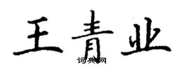 丁谦王青业楷书个性签名怎么写
