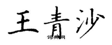 丁谦王青沙楷书个性签名怎么写