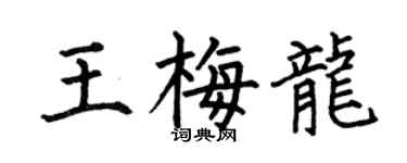 何伯昌王梅龙楷书个性签名怎么写