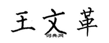 何伯昌王文革楷书个性签名怎么写