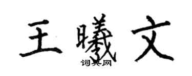 何伯昌王曦文楷书个性签名怎么写