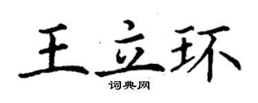 丁谦王立环楷书个性签名怎么写