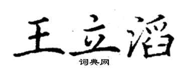 丁谦王立滔楷书个性签名怎么写