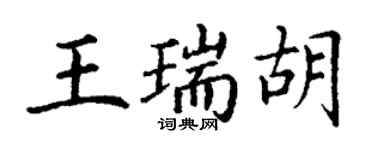 丁谦王瑞胡楷书个性签名怎么写