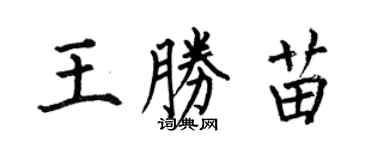 何伯昌王胜苗楷书个性签名怎么写