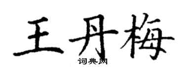 丁谦王丹梅楷书个性签名怎么写