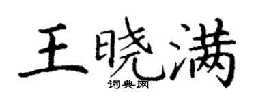丁谦王晓满楷书个性签名怎么写