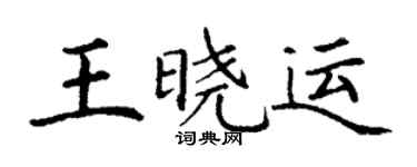 丁谦王晓运楷书个性签名怎么写