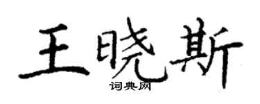 丁谦王晓斯楷书个性签名怎么写