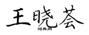 丁谦王晓荟楷书个性签名怎么写