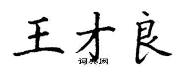丁谦王才良楷书个性签名怎么写