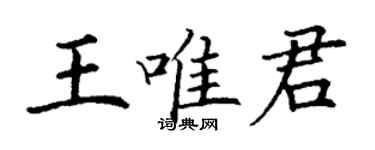 丁谦王唯君楷书个性签名怎么写